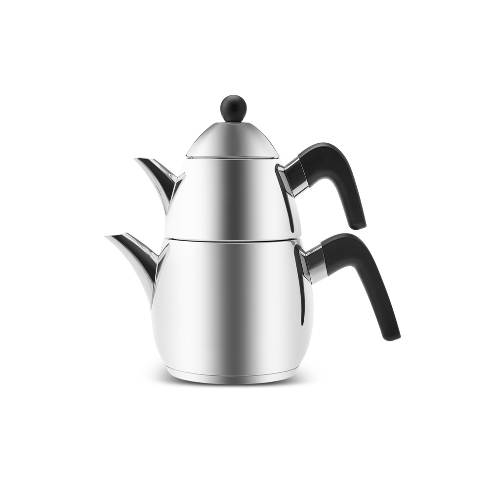 Karaca Tokyo  PowerSteel Pro 316+ Çelik İndüksiyon Tabanlı Mini Çaydanlık Takımı 0,65L & 1,5L görseli 2
