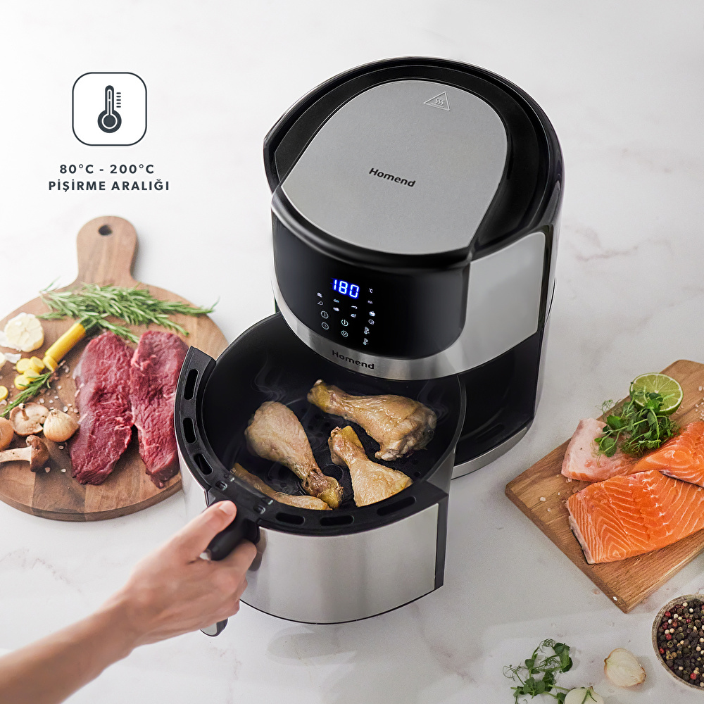 Homend Airfryday 2502h 8 Farklı Program, Dokunmatik Ekran Airfryer 5L görseli 5