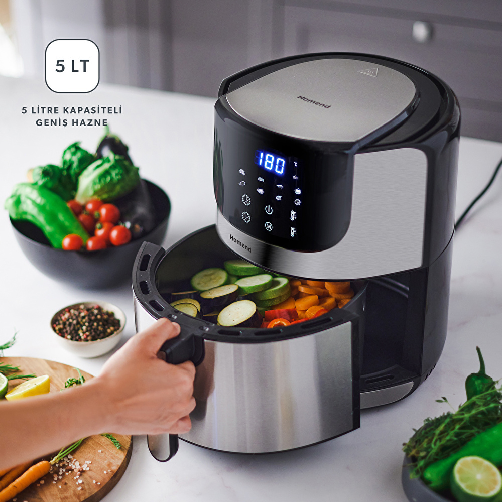 Homend Airfryday 2502h 8 Farklı Program, Dokunmatik Ekran Airfryer 5L görseli 1
