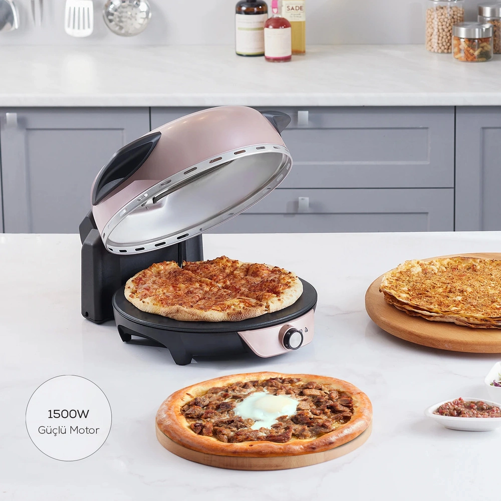Karaca Gastro 10 in 1 Pizza Lahmacun ve Tandır Ekmeği Makinesi Biodiamond Rosegold  görseli 7