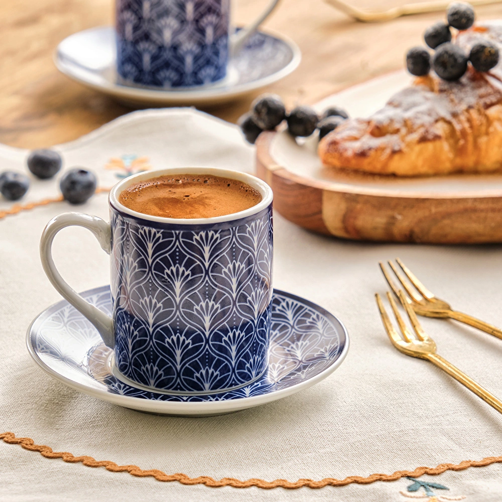 Emsan Blue Star 6 Kişilik Kahve Fincan Takımı 90 ml görseli 1