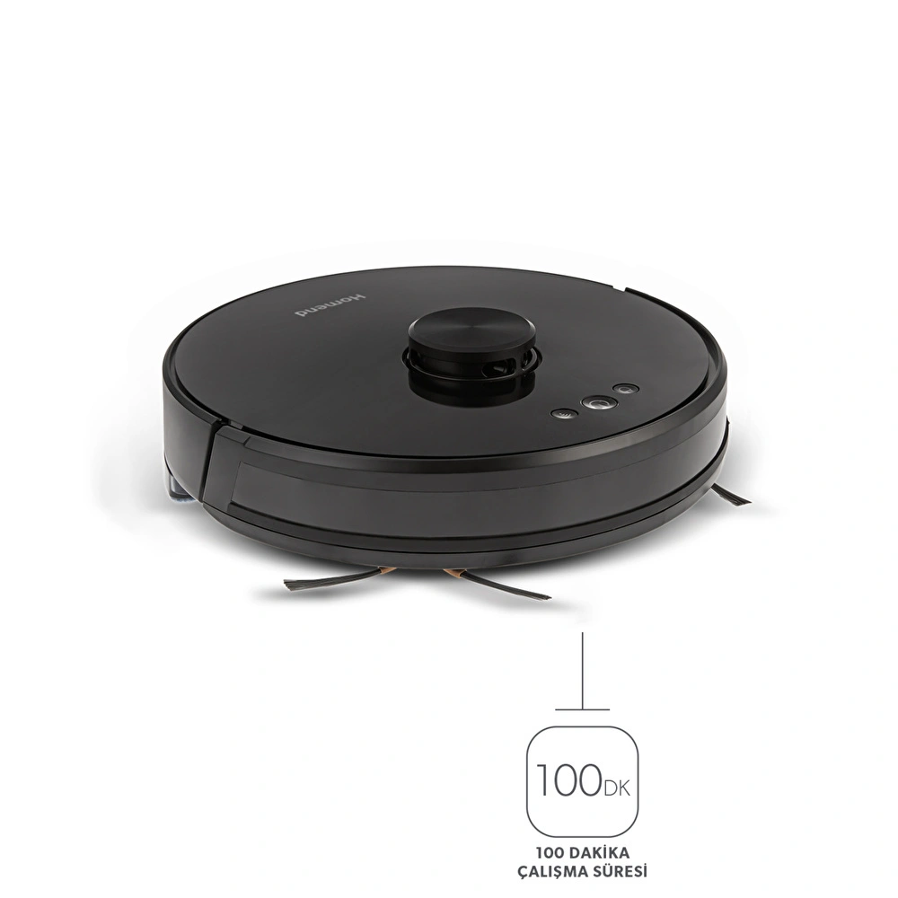Homend Alex Laser 1282H Moplu ve Haritalamalı Akıllı Robot Süpürge Siyah görseli 4