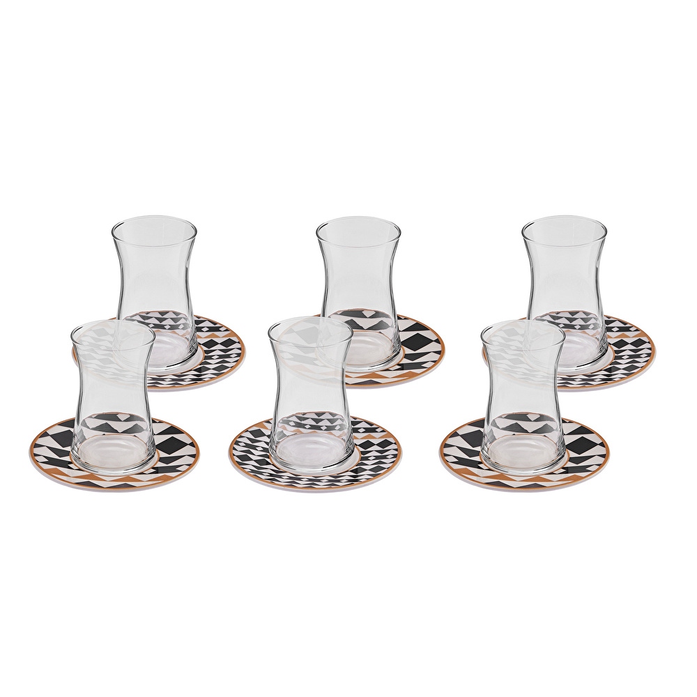 Karaca Enzo 6 Kişilik 12 Parça Çay Seti 165 ml görseli 1