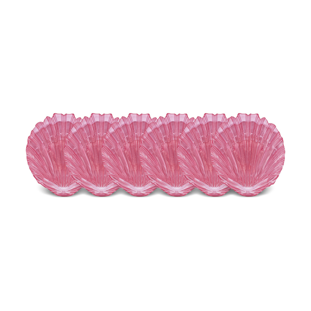 Karaca Madison 6 Parça Lüsterli Cam Pasta Seti 21 cm Pembe görseli 1
