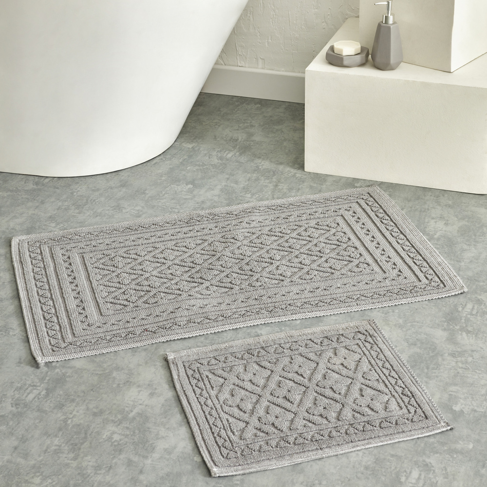 Karaca Home Delilah 2 Parça Banyo Paspası Gri görseli 1
