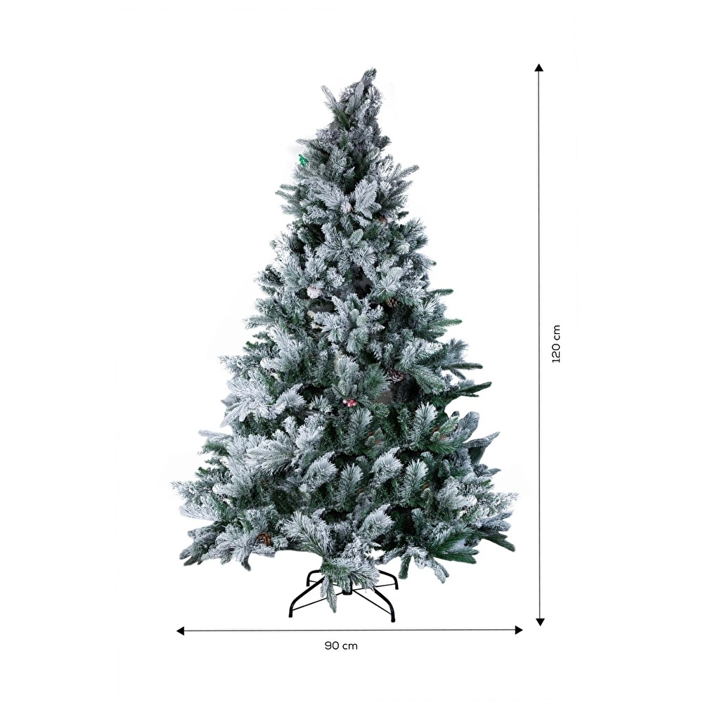 Karaca Home New Year Yılbaşı Karlı ve Kozalaklı Yılbaşı Çam Ağacı 120 Cm görseli 1