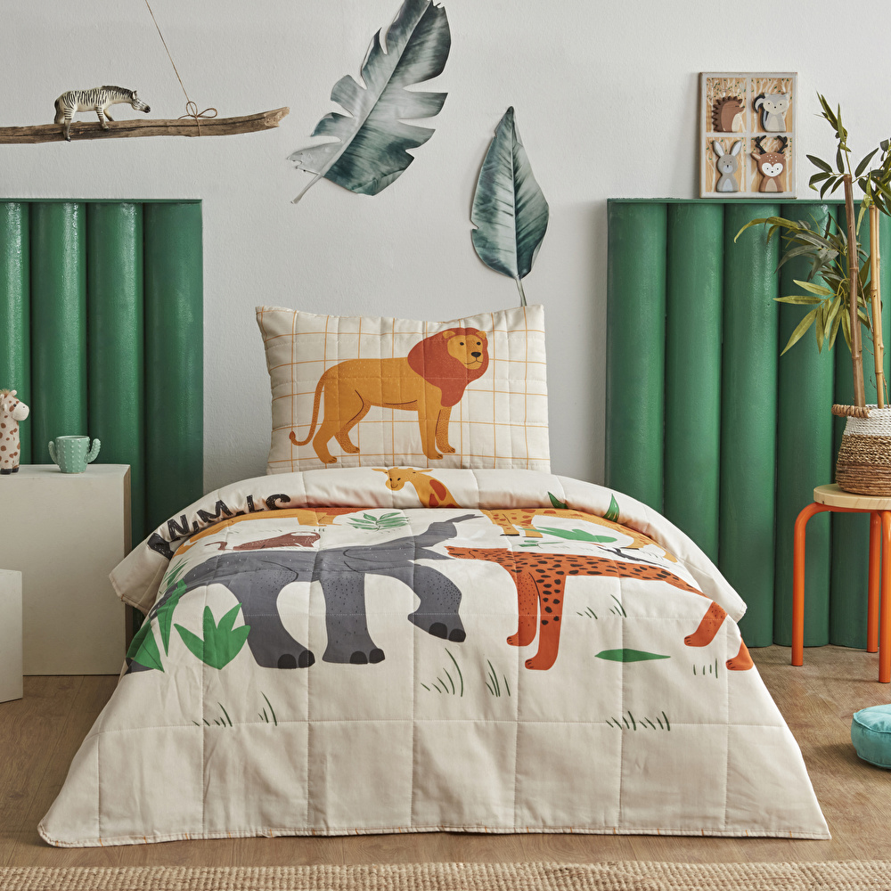 Karaca Home Young Giraffe World Tek Kişilik Yatak Örtüsü Takımı görseli 1