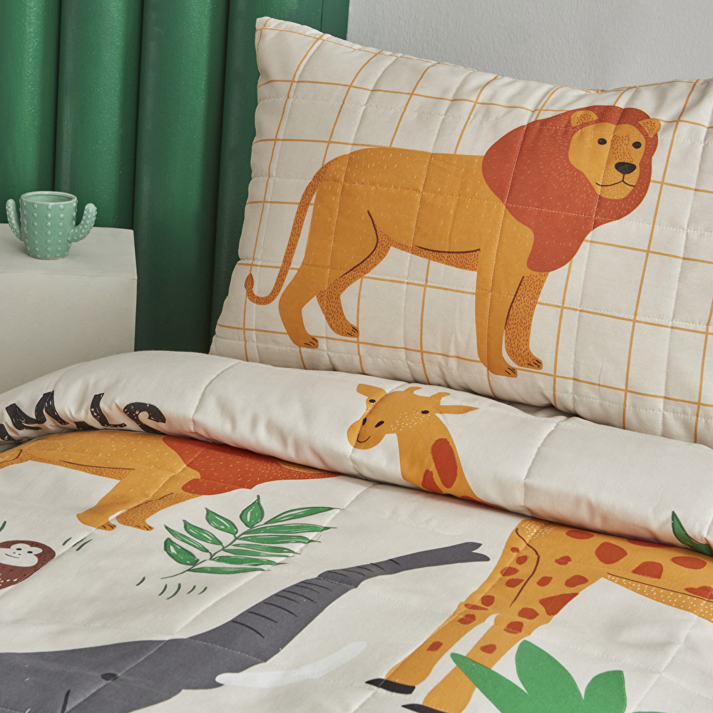 Karaca Home Young Giraffe World Tek Kişilik Yatak Örtüsü Takımı görseli 4