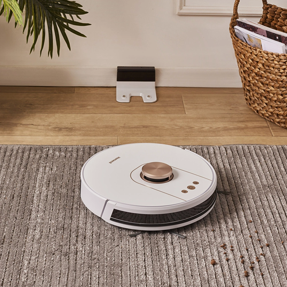 Homend Alex Laser Pro 1286H Moplu ve Haritalamalı Akıllı Robot Süpürge Beyaz Gold görseli 4