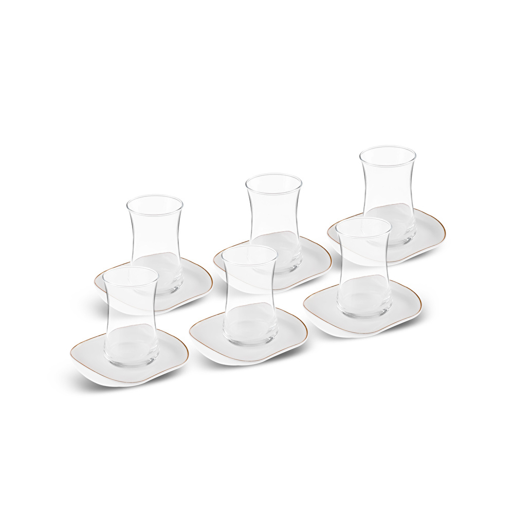 Karaca Streamline Plato 12 Parça 6 Kişilik Cam Çay Seti 165 ml görseli 3