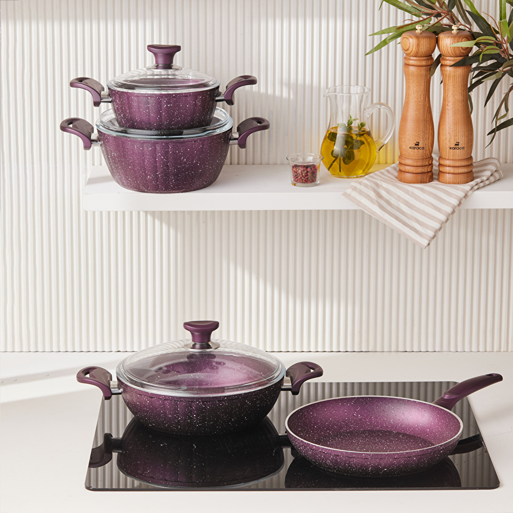 Cookplus Biogranit Dream 7 Parça Tencere Seti Purple görseli 2