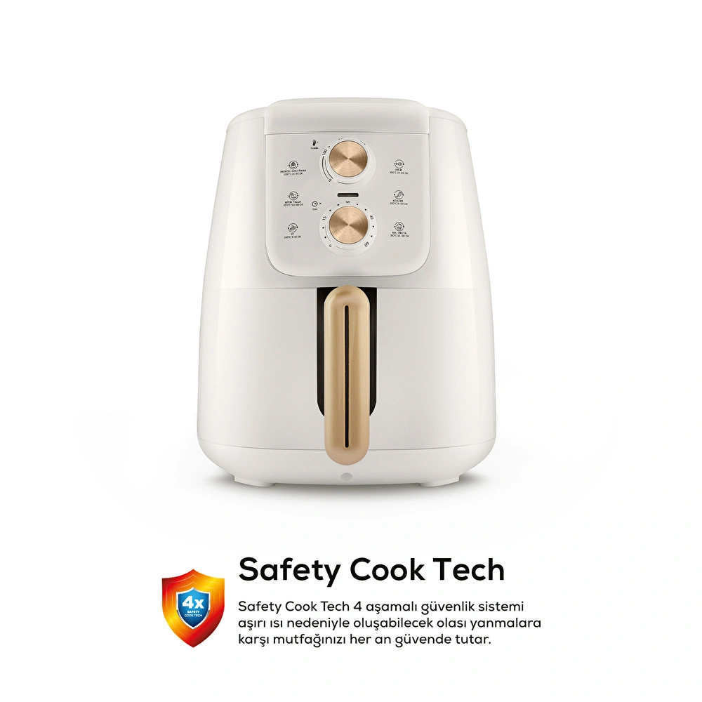 Karaca Air Pro Cook Manuel XL Airfryer Krem Gold 4 Kişilik görseli 2