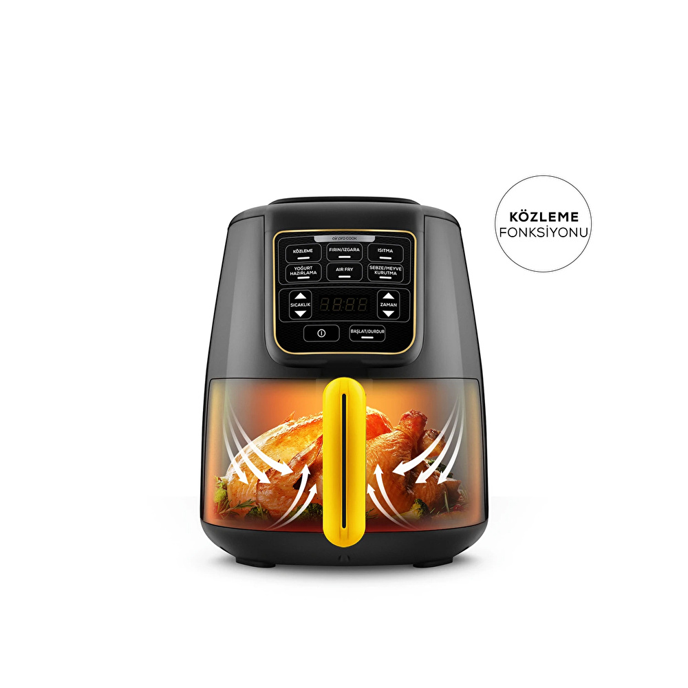 Karaca Air Pro Cook Köz XL Airfryer Black Gold 4L görseli 2