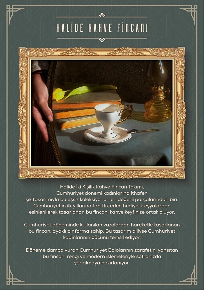 Karaca Cumhuriyet Yüzyılı Halide 2 Kişilik Kahve Fincan Takımı 85 ml görseli 8