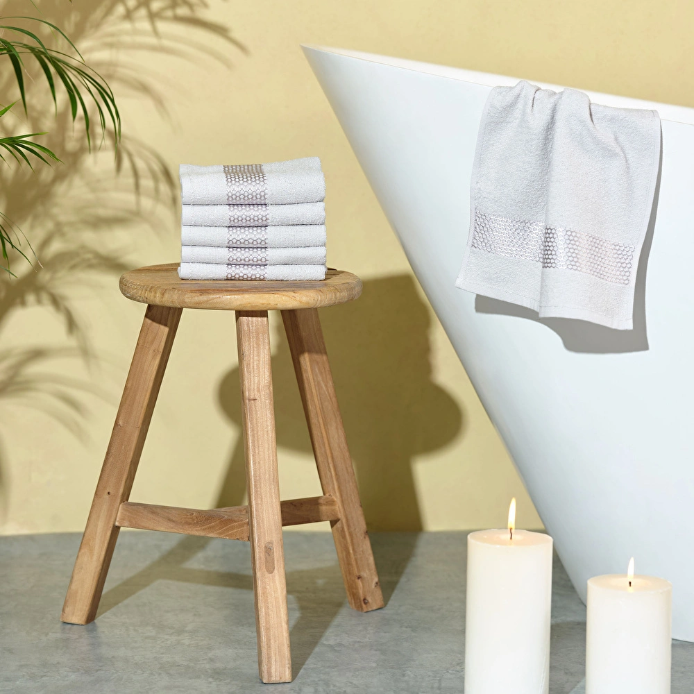 Karaca Home Honey %100 Pamuk 6'lı El Havlusu Seti 30x50 cm Gri görseli 1