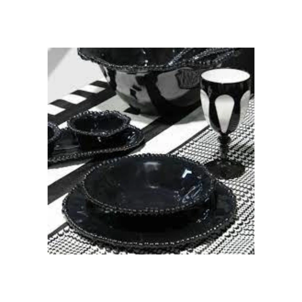 Baci Milano Joke Table Kitchen Melamin Çukur Tabak Siyah görseli 1