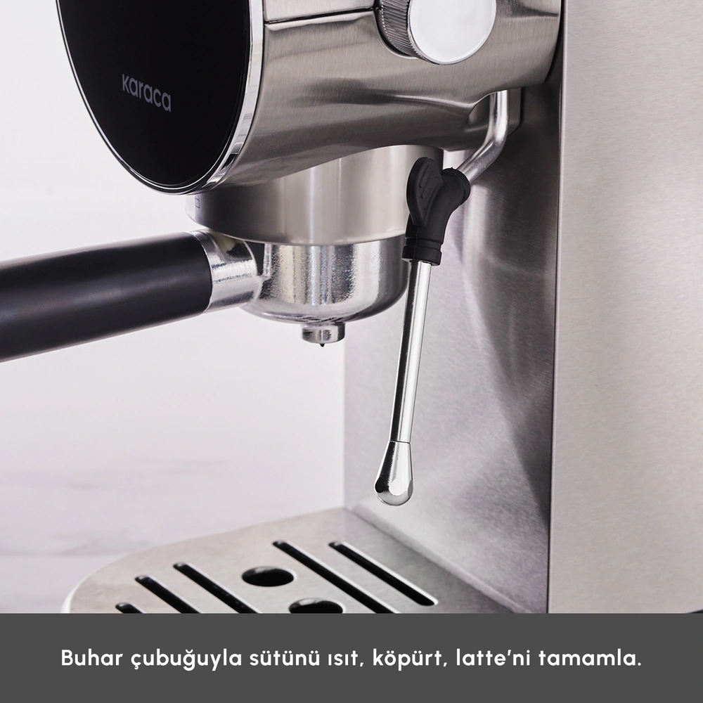 Karaca Coffee Art 1361 Inox 20 Bar Espresso, Latte ve Kapsül Kahve Makinesi Inox 900 ml 1360W görseli 5