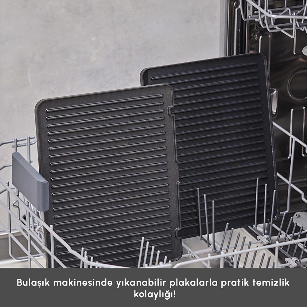 Karaca Crust Grill Toast 6 Dilim Kapasiteli Izgara ve Tost Makinesi Antrasit 1800W görseli 7