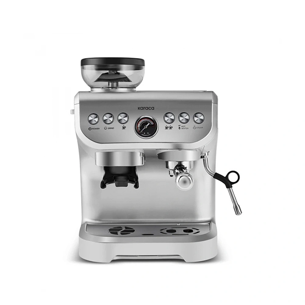 Karaca Coffee Art Barista Kahve Öğütücülü, Süt Köpürtücülü, 15 Bar Basınçlı Espresso, Latte, Cappuccino, Americano Makinesi Silver 2L 1450W görseli 1