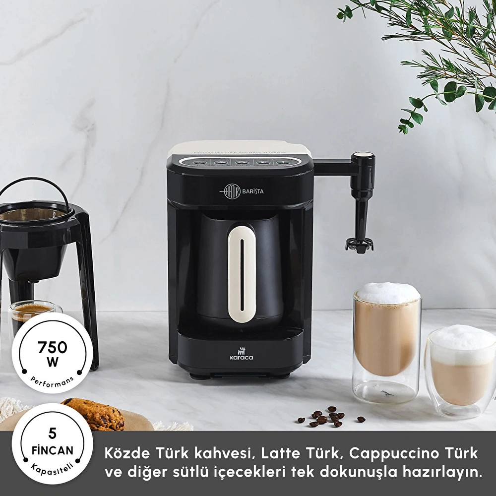 Karaca Hatır Barista Latte ve Türk Kahve Makinesi Pearl White görseli 8