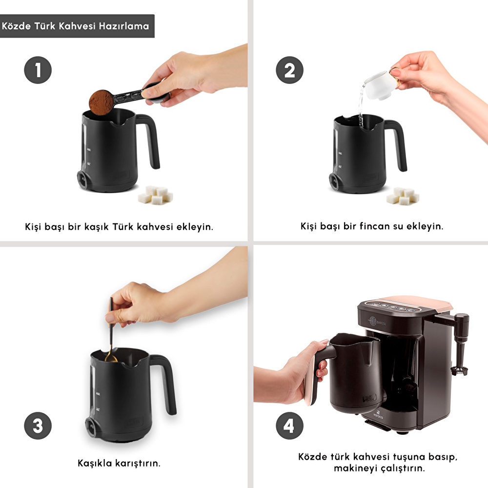 Karaca Hatır Barista Latte ve Türk Kahve Makinesi Walnut Brown görseli 6