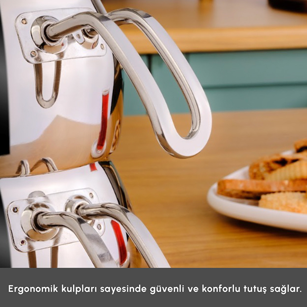 Karaca Belinay İndüksiyon Tabanlı Midi Metal Çaydanlık Takımı görseli 6