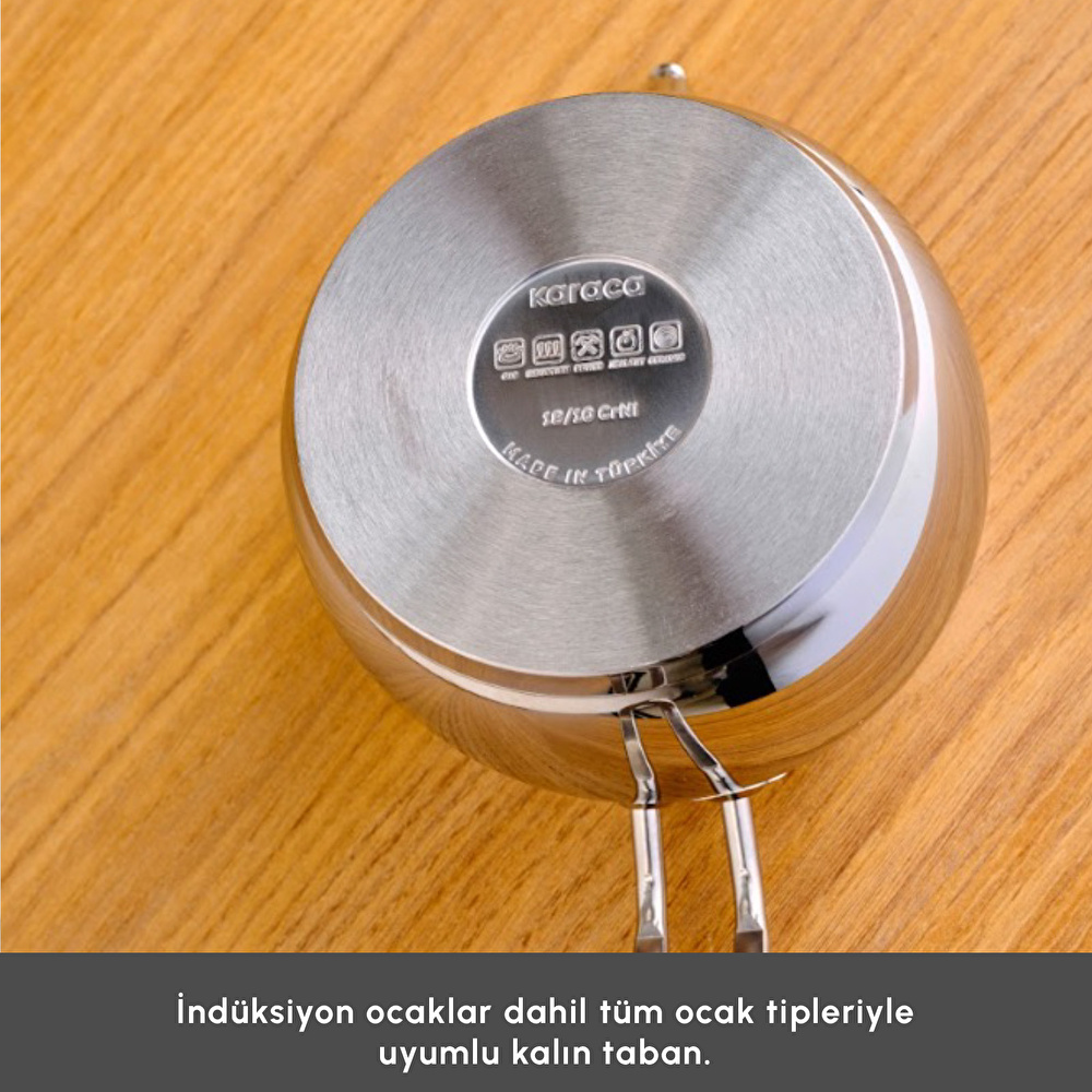 Karaca Belinay İndüksiyon Tabanlı Midi Metal Çaydanlık Takımı görseli 7