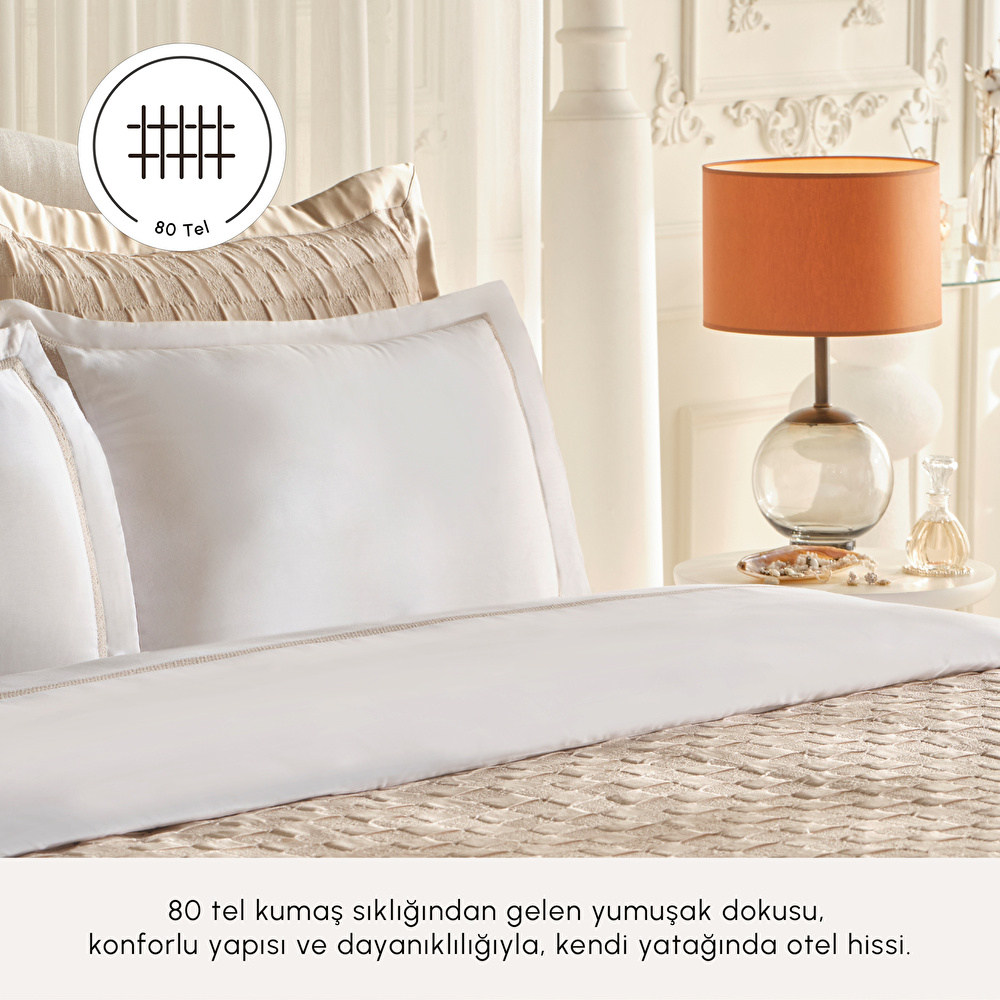 Karaca Home Bride Carina 80 Tel %100 Pamuk 8 Parça Evlilik Paketi Gold  görseli 2