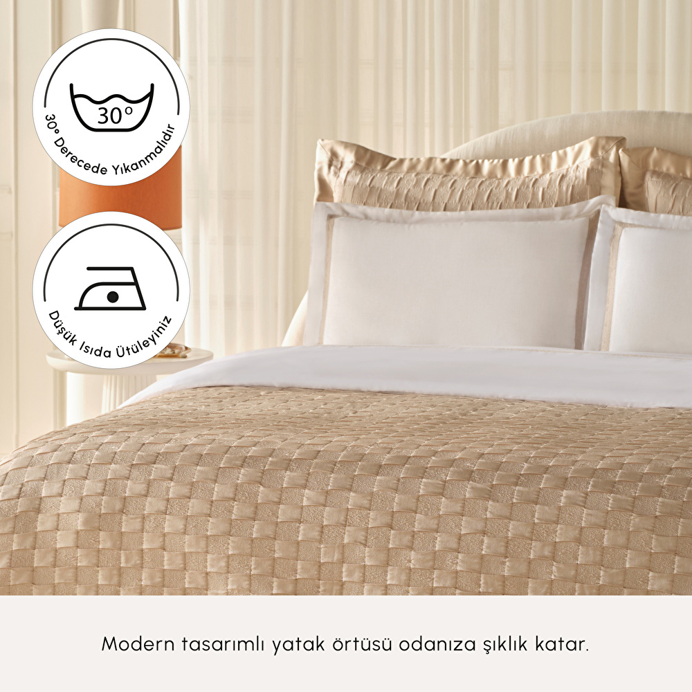 Karaca Home Bride Carina 80 Tel %100 Pamuk 8 Parça Evlilik Paketi Gold  görseli 5