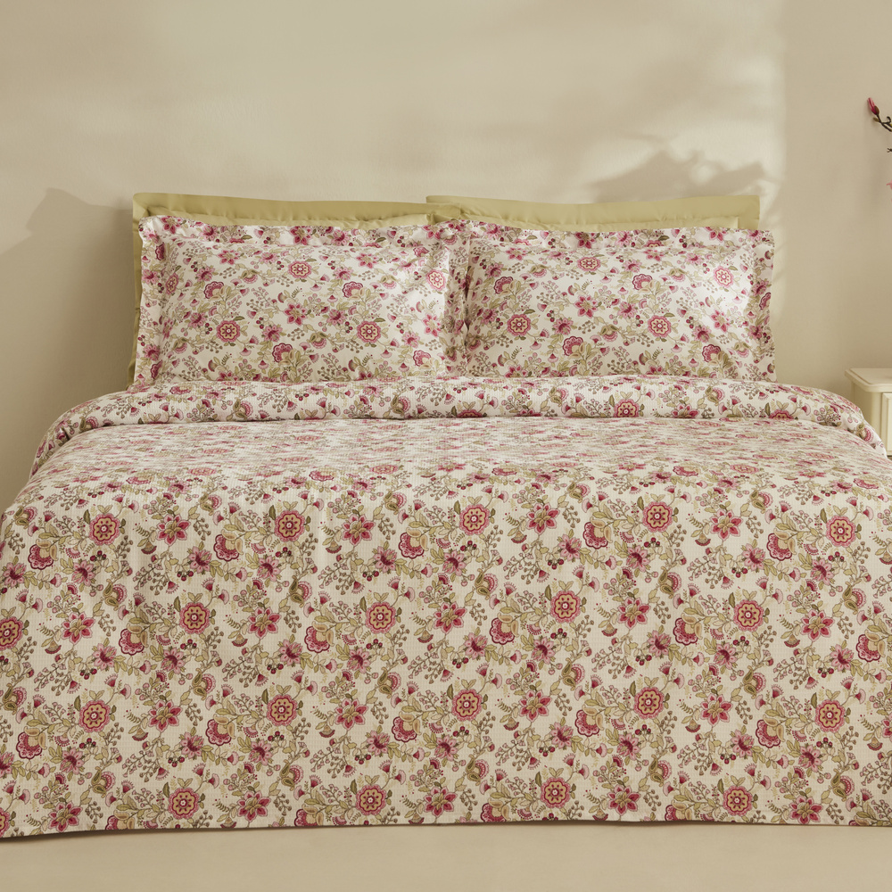 Karaca Home Molly %100 Pamuk Çift Kişilik Pike Takımı Pembe  görseli 1
