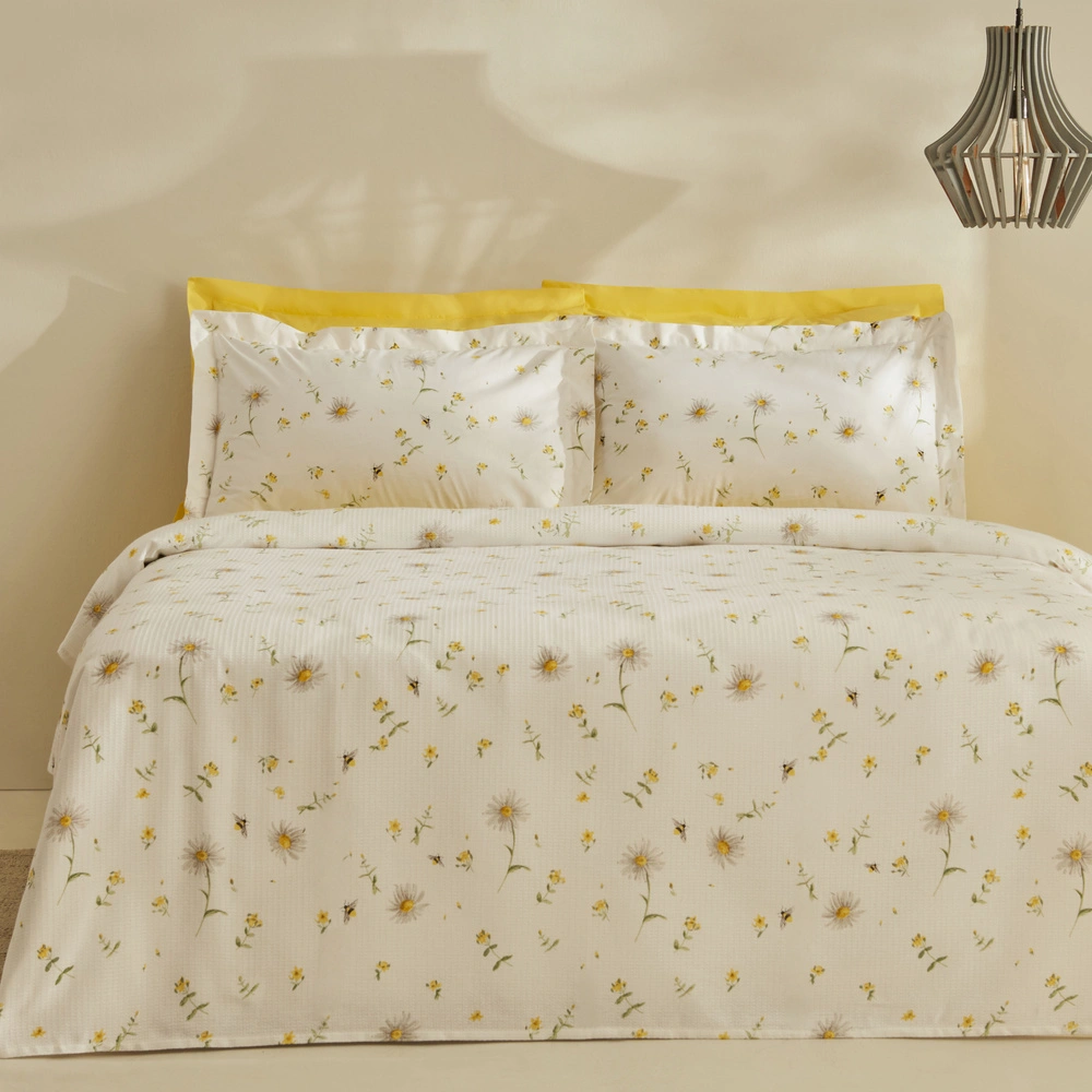 Karaca Home Emma %100 Pamuk Çift Kişilik Pike Takımı Sarı görseli 1