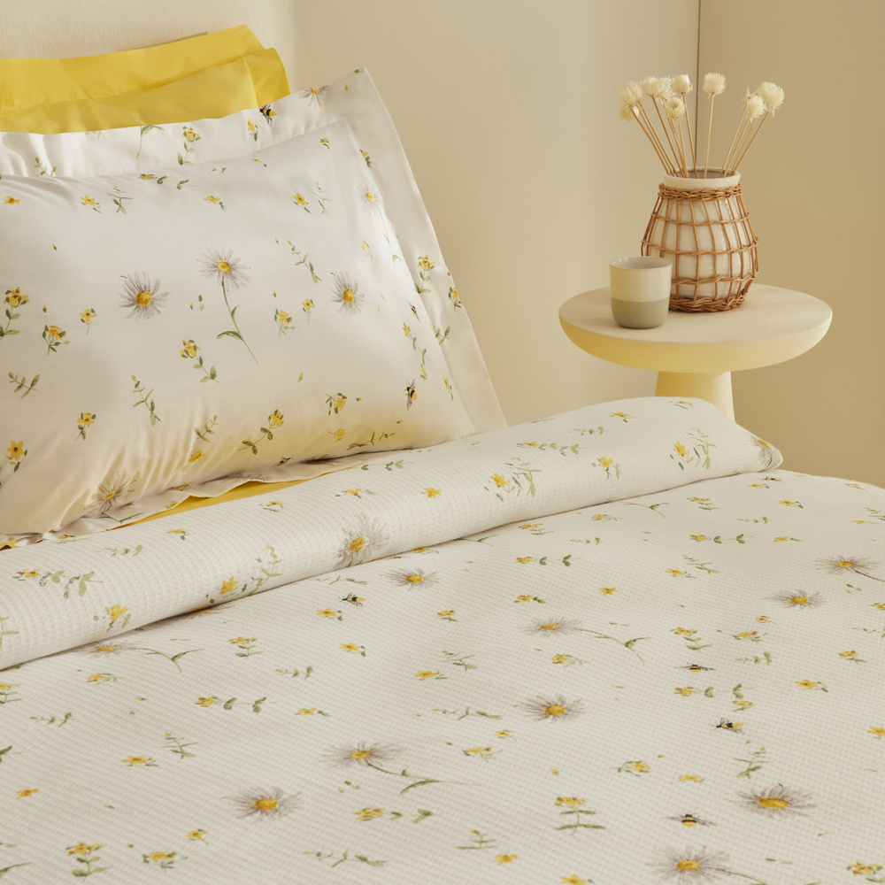 Karaca Home Emma %100 Pamuk Çift Kişilik Pike Takımı Sarı görseli 4