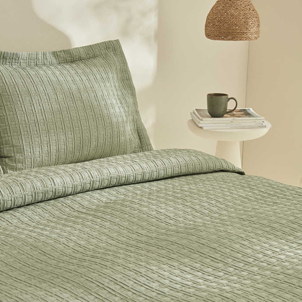 Karaca Home Cool Touch Çift Kişilik Yatak Örtüsü Yeşil  görseli 4