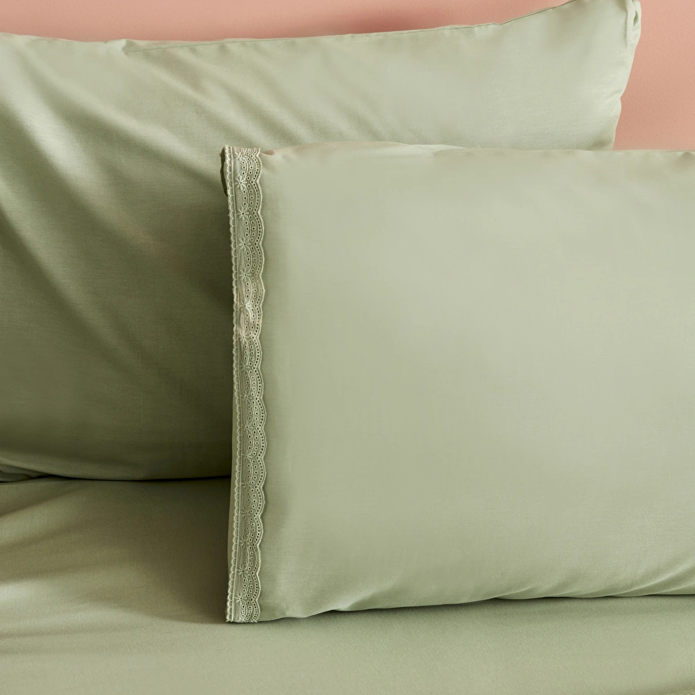 Karaca Home Alia % 100 Pamuk Fistolu Çift Kişilik Pike Takımı Adaçayı görseli 4
