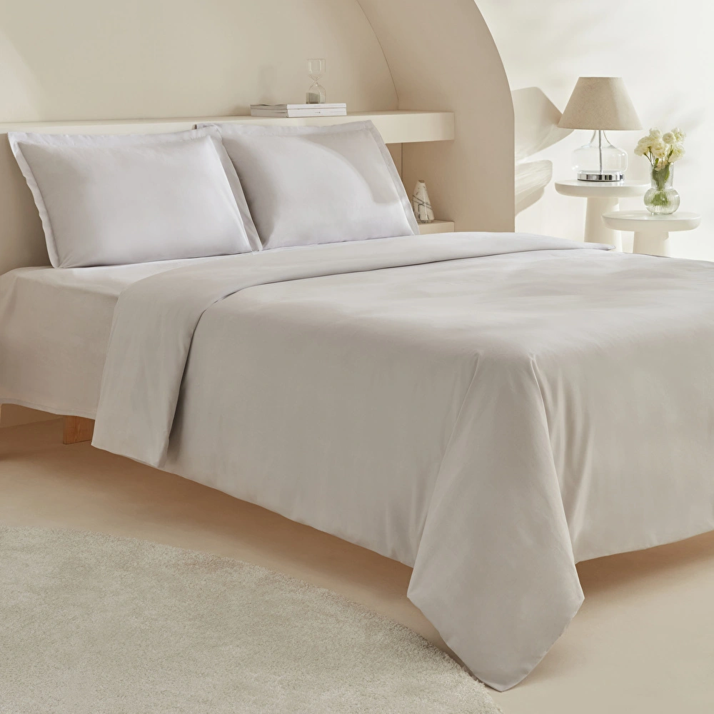 Karaca Home  Lavin %100 Pamuk Çift Kişilik Nevresim Takımı Taş görseli 2