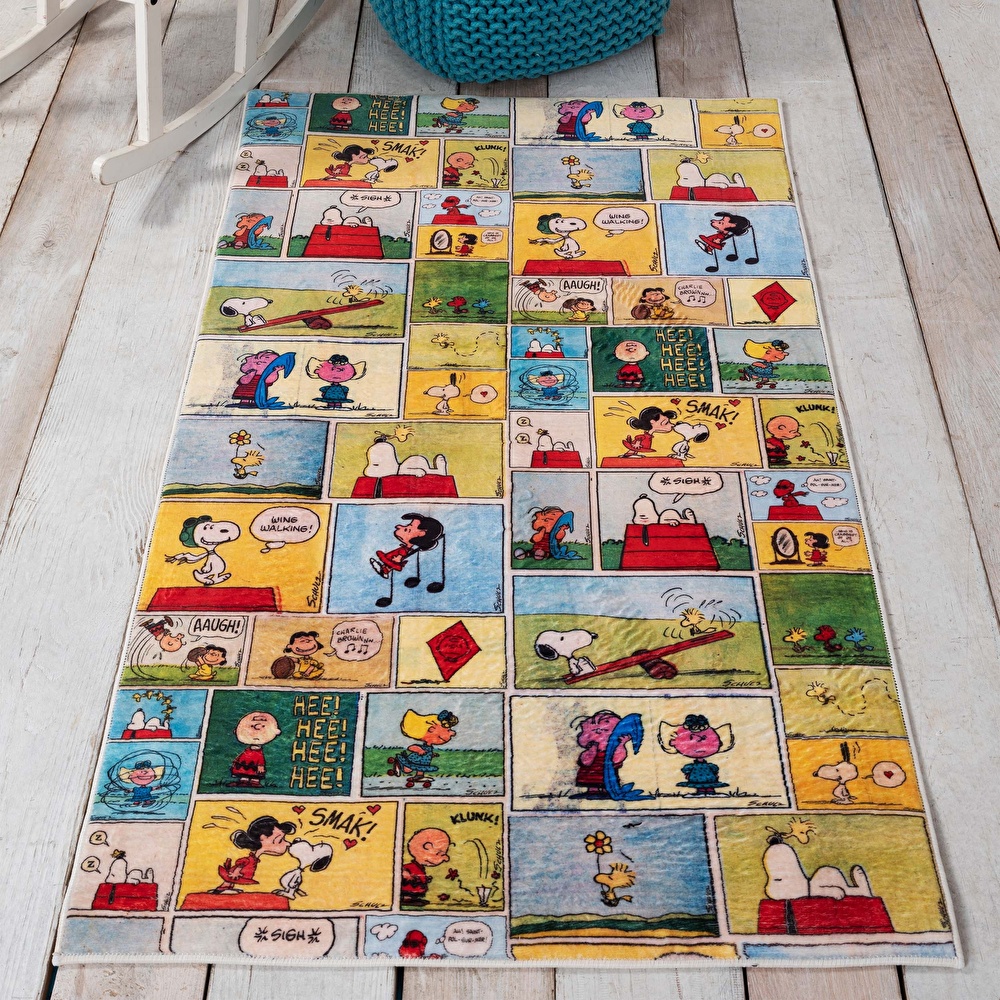 Peanuts by Karaca Home Snoopy Vintage Ekstra Yumuşak Çocuk Halısı 80 cm x 150 cm görseli 1