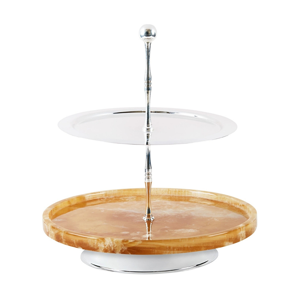 Minval La Dinette 2 Katlı Sunum Servislik Bal Oniks 31 cm x 28 cm görseli 1