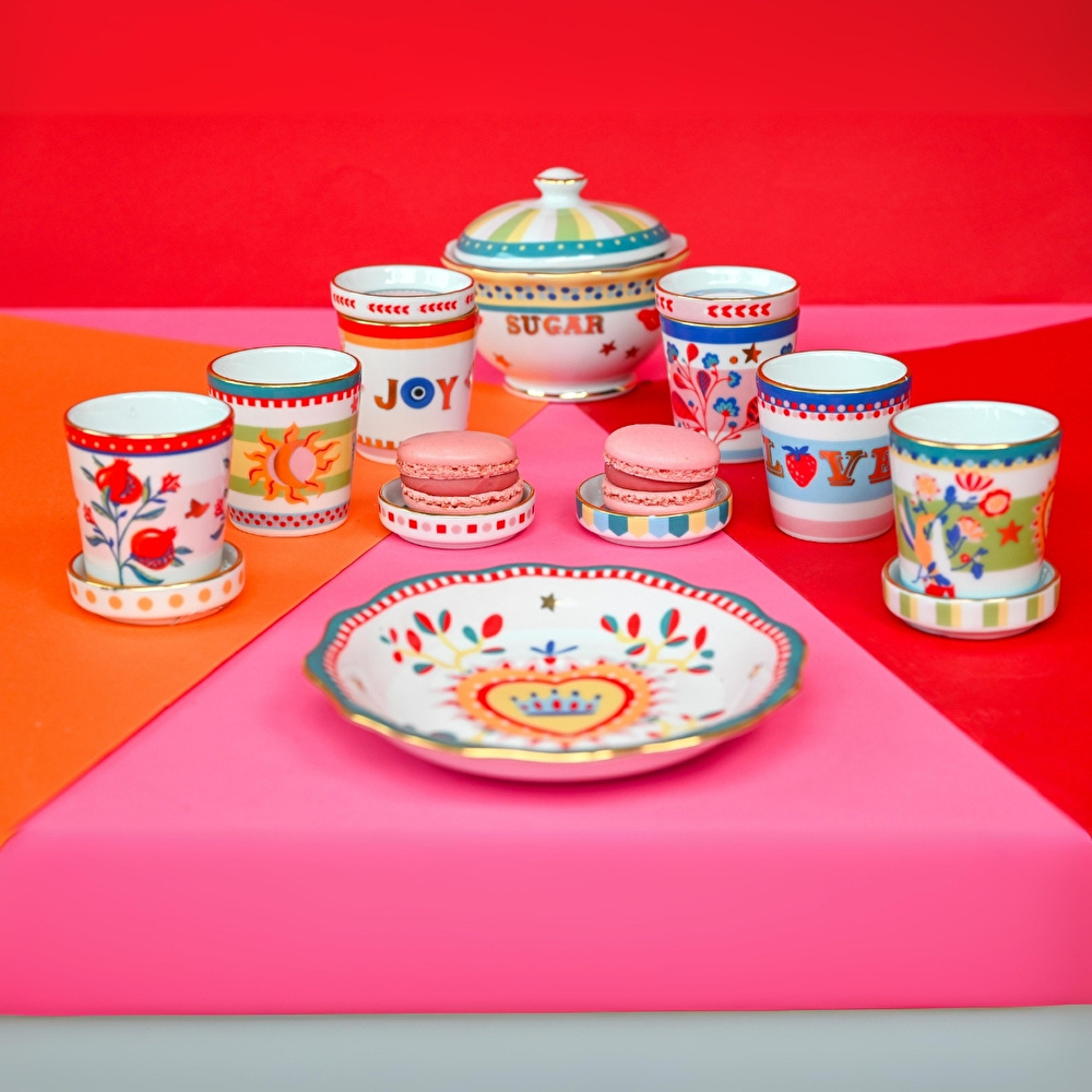 Baci Milano Mamma Mia Çiçek Desenli Tabaklı Fincan 9 cm x 12 cm görseli 2