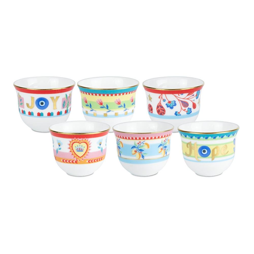 Baci Milano Mamma Mia 6'lı Desenli Mini Fincan Seti 6 cm x 5 cm görseli 1