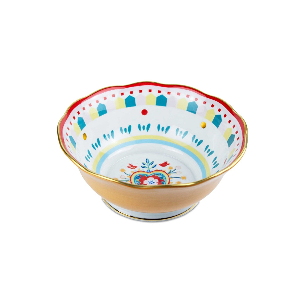 Baci Milano Mamma Mia Turuncu Desenli Kase 26 cm x 11 cm görseli 1