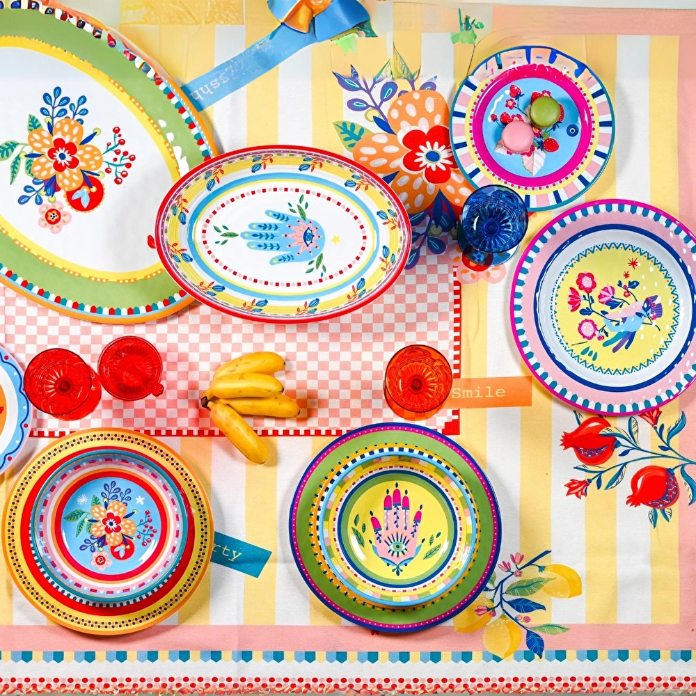 Baci Milano Mamma Mia 6'lı El Desenli Servis Tabağı Seti 28 cm görseli 2