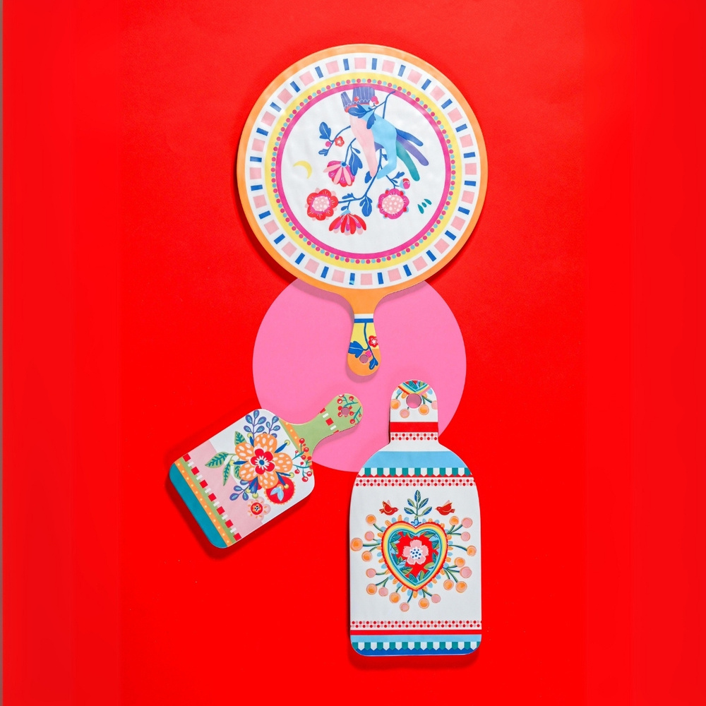 Baci Milano Mamma Mia Kalp Desenli Kesme Tahtası 16,5 cm x 34,5 cm görseli 2