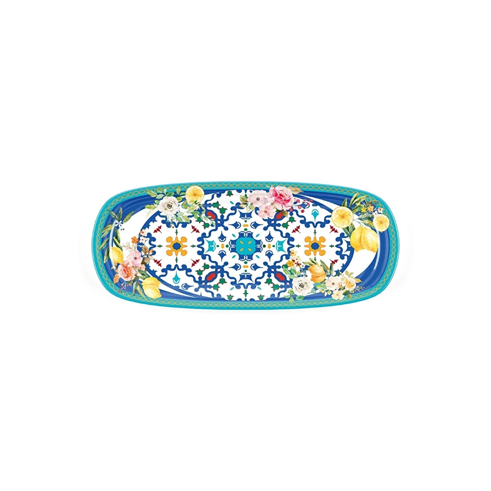 Guzzini Flower Lemon Kayık Tabak 39,5 cm x 21,5 cm x 2,5 cm görseli 1