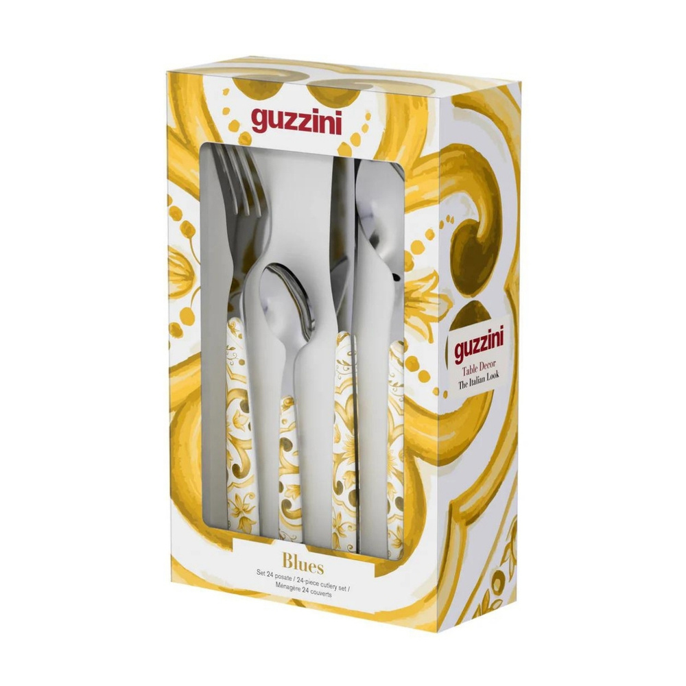 Guzzini Blues 6 Kişilik 24 Parça Çatal Kaşık Bıçak Takımı Sarı görseli 2