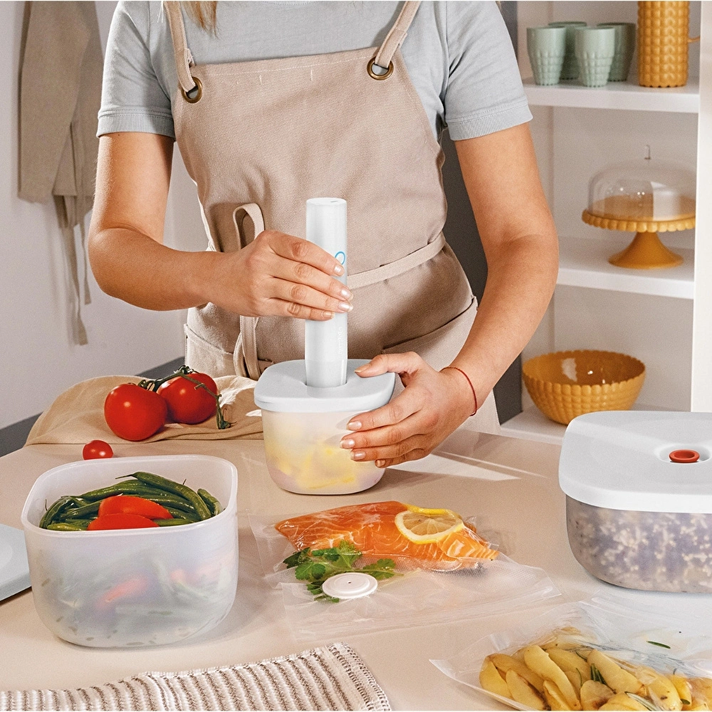 Guzzini Save-It Vakumlu Saklama Kabı Seti 450 ml - 975 ml Beyaz görseli 3