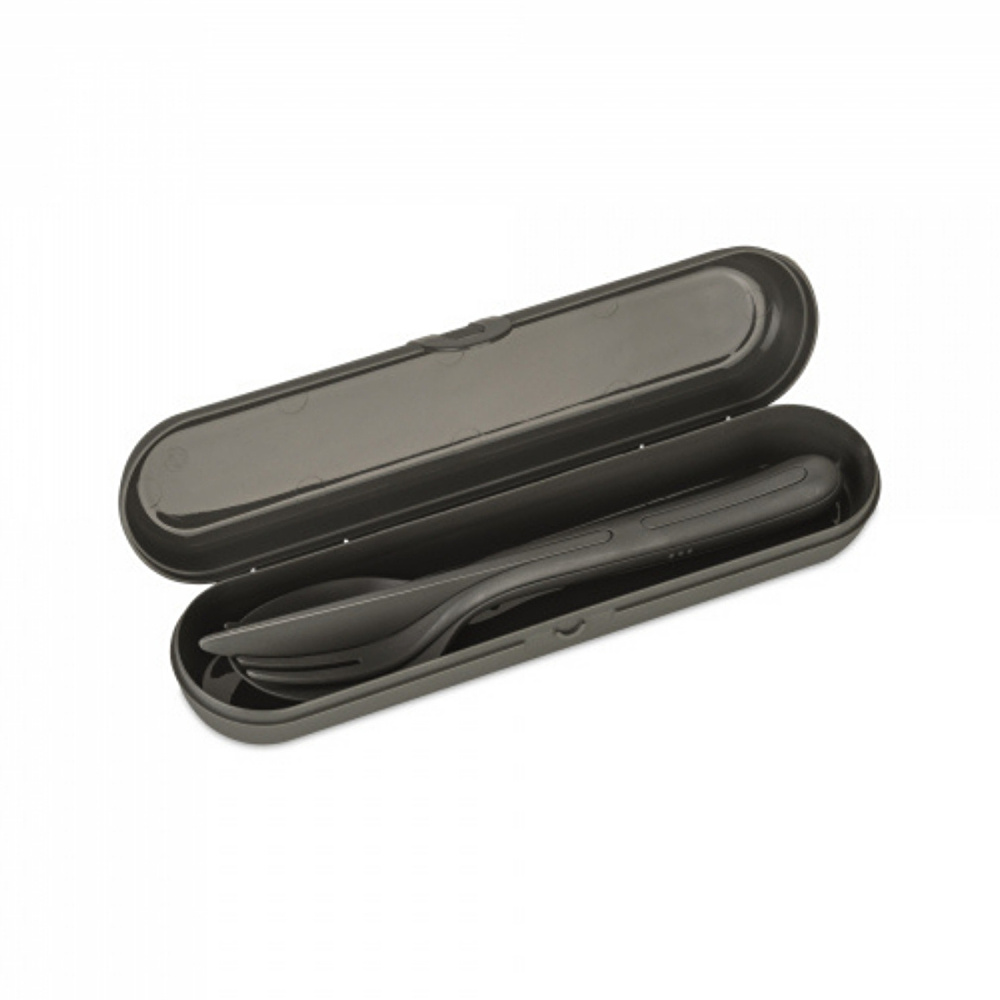 Koziol Çatal Kaşık Bıçak Ve Kabı 24 cm x 5,6 cm x 4,4 cm Gri görseli 2