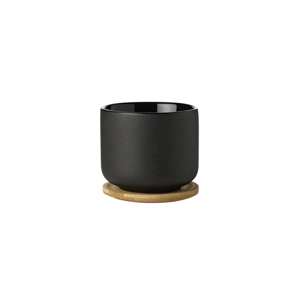 Stelton Theo Mug ve Bardak Altlığı Siyah 200 ml görseli 1