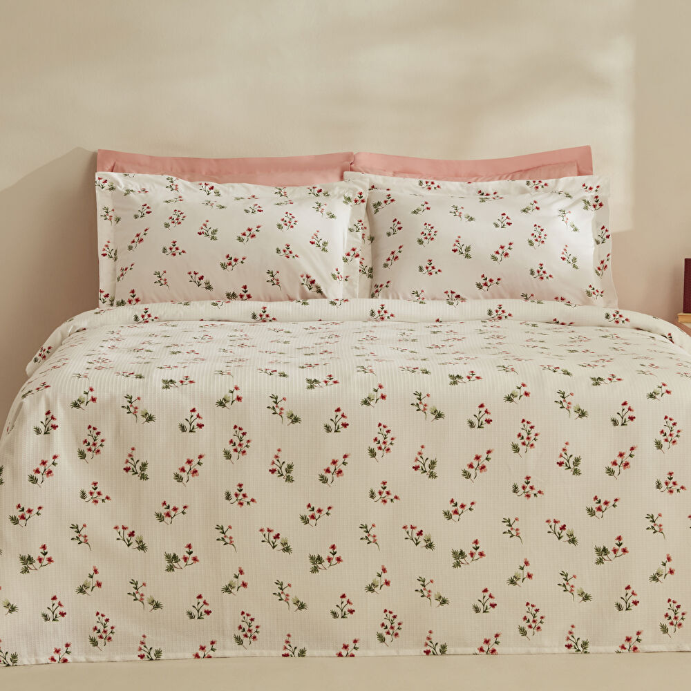 Karaca Home Silvie %100 Pamuk Çift Kişilik Pike Takımı Kırmızı  görseli 1