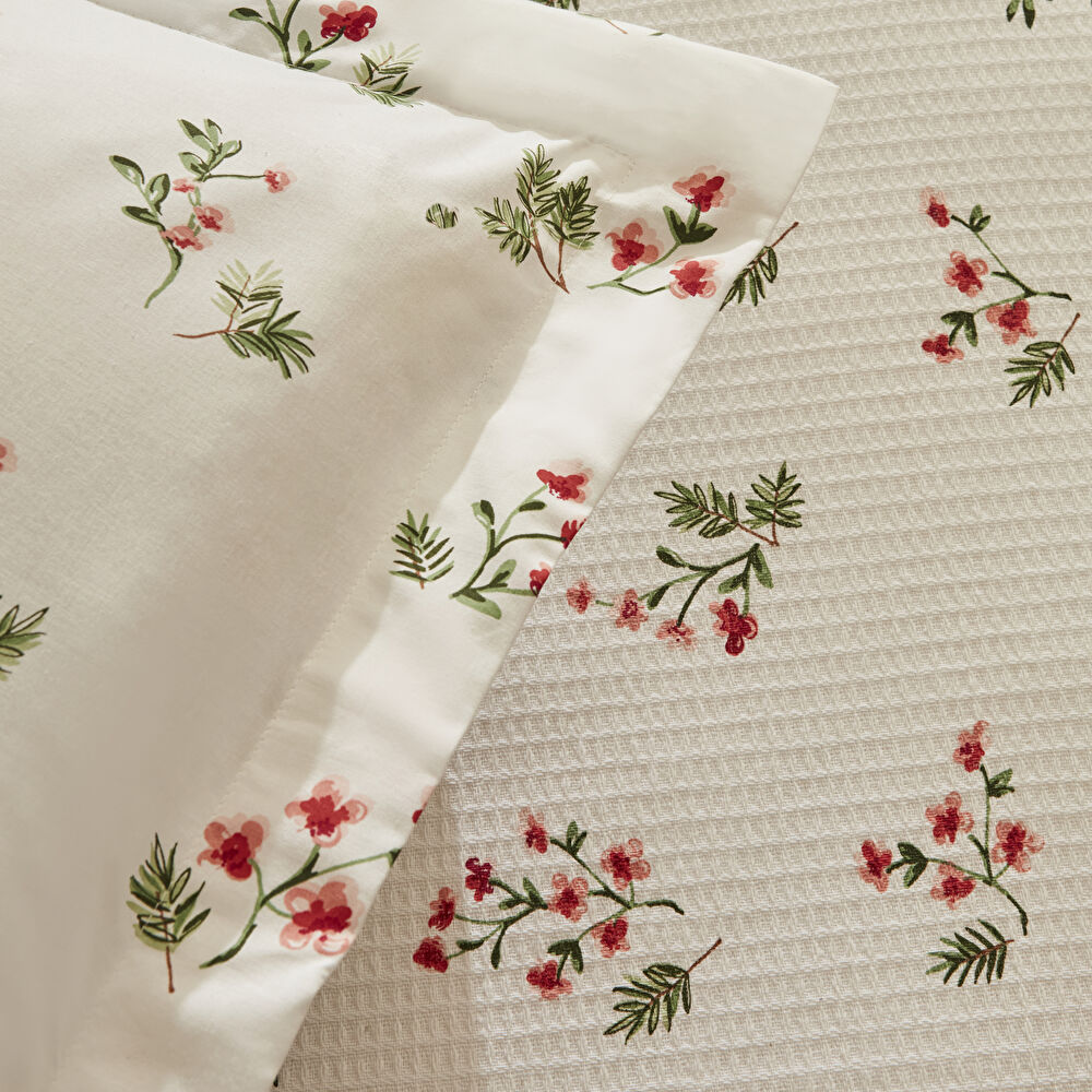 Karaca Home Silvie %100 Pamuk Çift Kişilik Pike Takımı Kırmızı  görseli 5