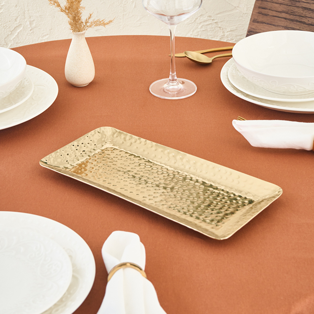Karaca Home Loren Dekoratif Tepsi 33x15 cm Gold görseli 1